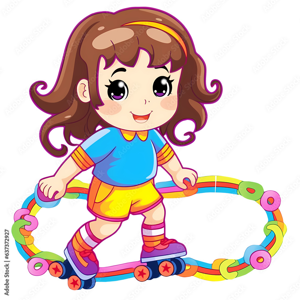 Cute Little Girl Happily Clipart Illustration Cute Little Girl Happily Clipart Illustration