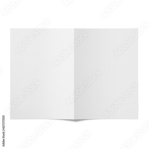 Blank white flyer two fold isolated on white.