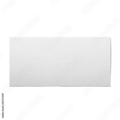 Blank white flyer two fold isolated on white. © abakfarell