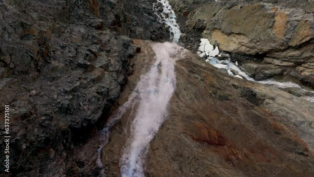 Aerial view Waterfall the Lyngen Alps Aerial view Waterfall the Lyngen Alps