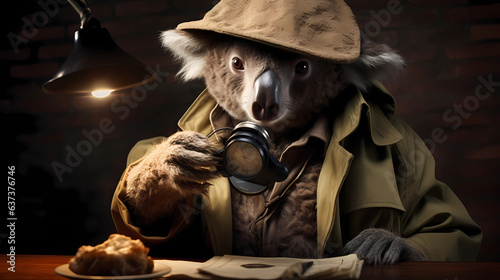 The koala in a detective's trench coat