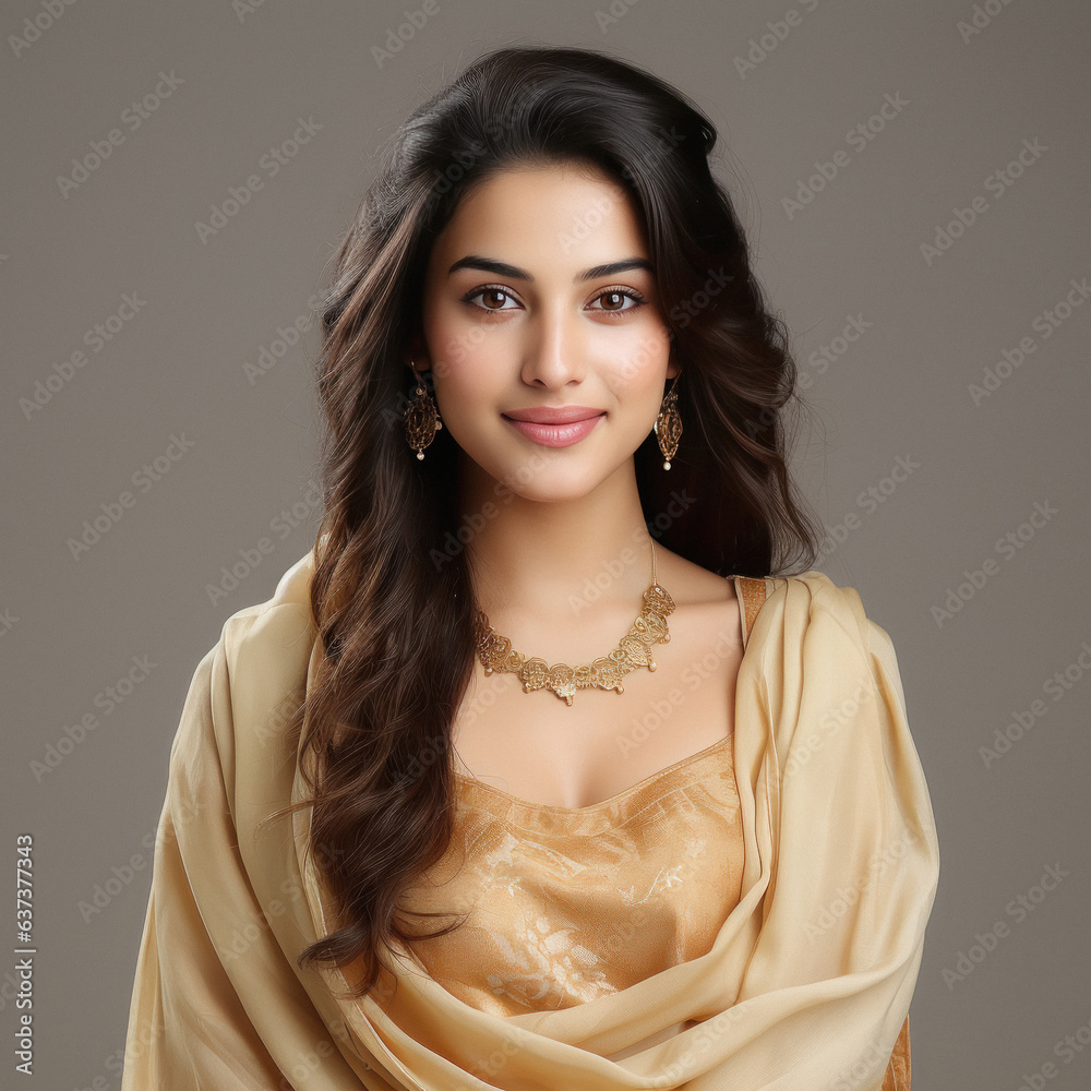 Beautiful indian woman smiling and giving happy expression Beautiful indian woman smiling and giving happy expression