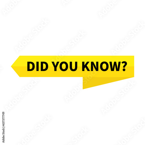 Did You Know In Yellow Rectangle Ribbon Shape For Information
