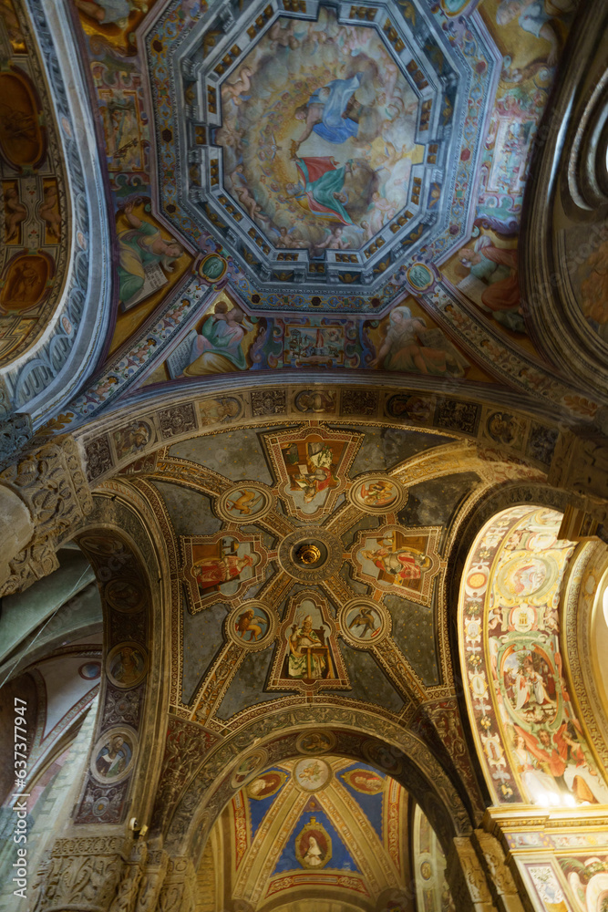 Interior of San Michele Maggiore church in Pavia, Italy