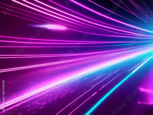 Abstract futuristic background with PINK blue glowing neon moving high-speed wave lines and bokeh lights. Data transfer concept. Fantastic wallpaper.