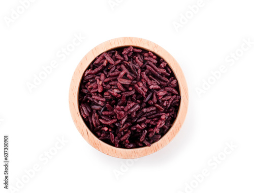 cooked red rice in white bowl on white background