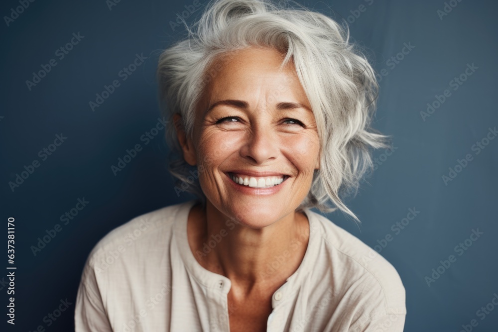 Portrait of a happy old woman with gray hair Portrait of a happy old woman with gray hair