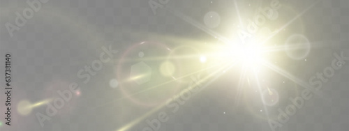 Vector transparent sunlight special lens flare light effect. Bright beautiful star. Light from the rays.	
