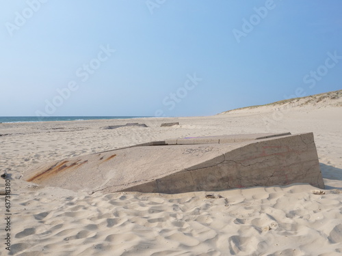 Fototapeta Naklejka Na Ścianę i Meble -  A view of the Dunes beach in summer. June 2023, Cap Ferret, France.