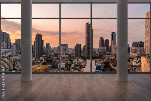 Photography Empty room Interior Skyscrapers View Bangkok