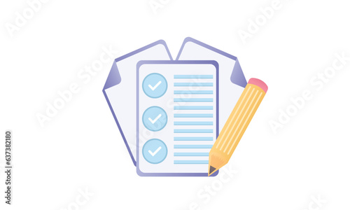 checklist with pencil icon test questionnaire icon.on white background.Vector Design Illustration.