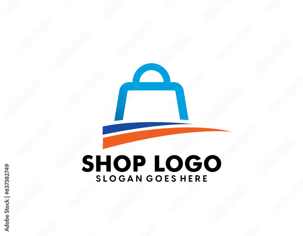 Online shop vector logo for business.