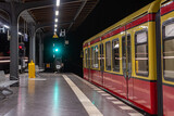 Night S-Bahn commuter train in Berlin Bellevue station