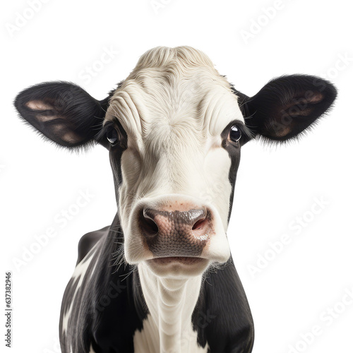 cow looking isolated on white