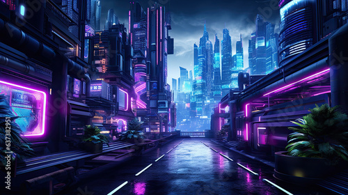 Neo tokyo, cyberpunk city, futuristic, urban, illustration