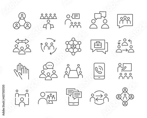 Business Communication Icons - Vector Line. Editable Stroke.