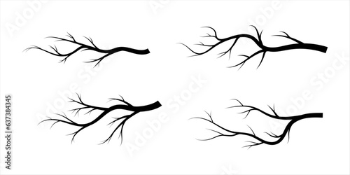 various tree branch silhouette collection