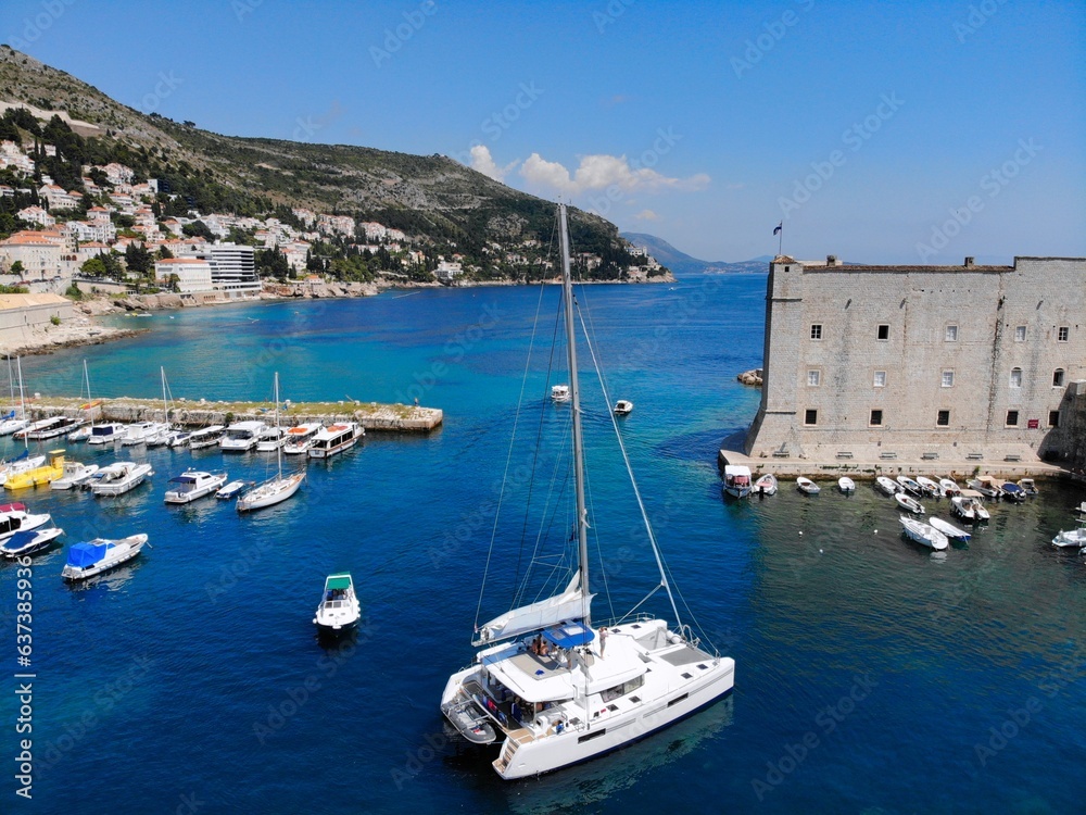 Catamaran sailing in Dubrovnik
