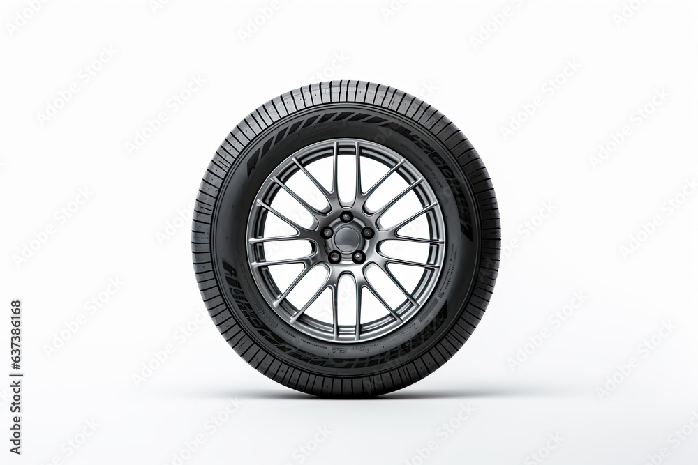 A tire shine on a white background