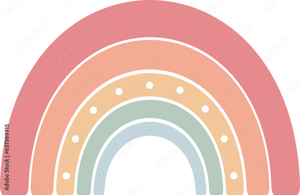 Rainbow with Dots. Cute Nursery Design. Rainbow with Dots. Cute Nursery Design.