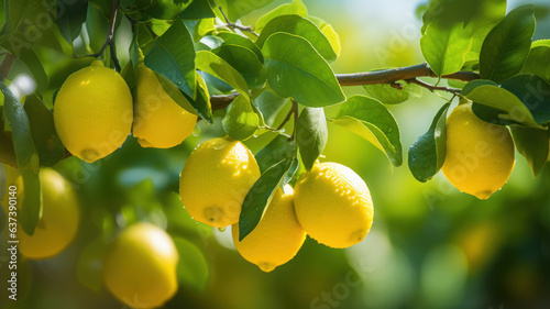 Fresh Lemons on a Tree