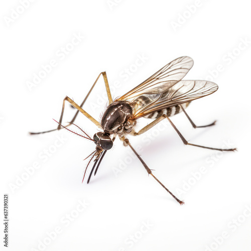 lifestyle photo extreme closeup mosquito on white background © mindstorm