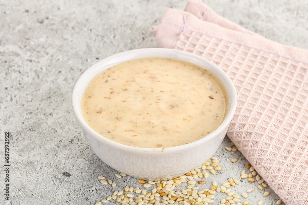 Sesame sauce in the bowl Sesame sauce in the bowl
