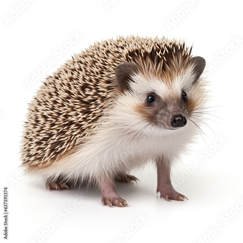A cute hedgehog standing upright created with Generative AI technology