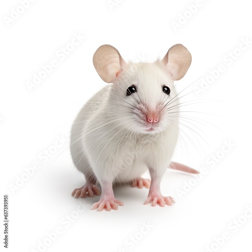A white rat with a distinctive round nose created with Generative AI technology