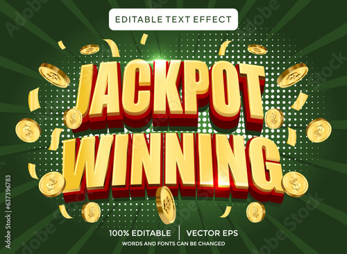 jackpot winning 3D editable text effect