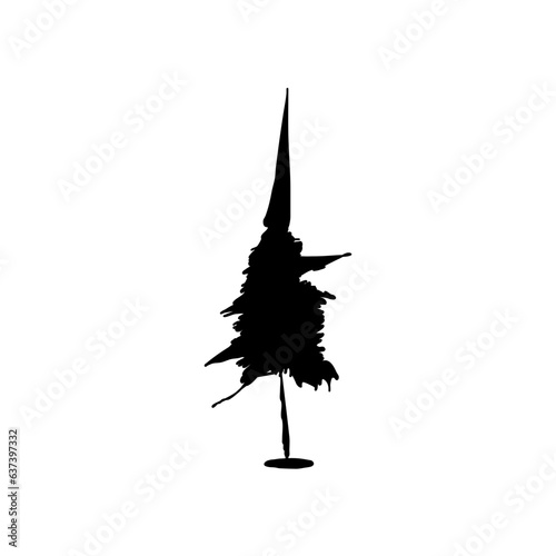 Tree icon silhouette. Isolated tree on white background.
