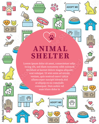 Animal shelter icon vector illustration. Adopt pet on isolated background. Poster sign concept.