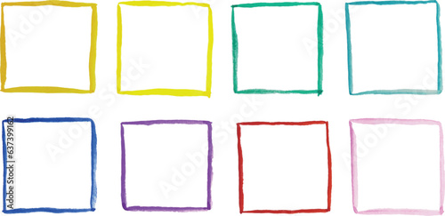 watercolor brush colorful art paint square