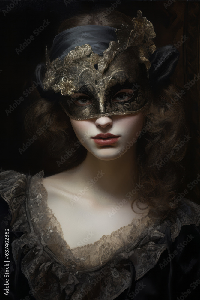 Portrait of a woman in carnival mask