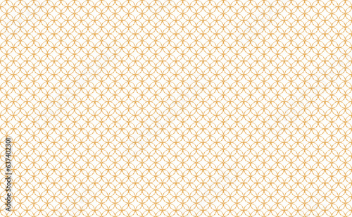 黄色いラフな線の七宝模様のパターン素材
