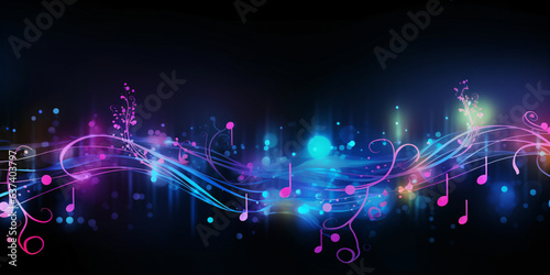abstract colorful music background with notes 