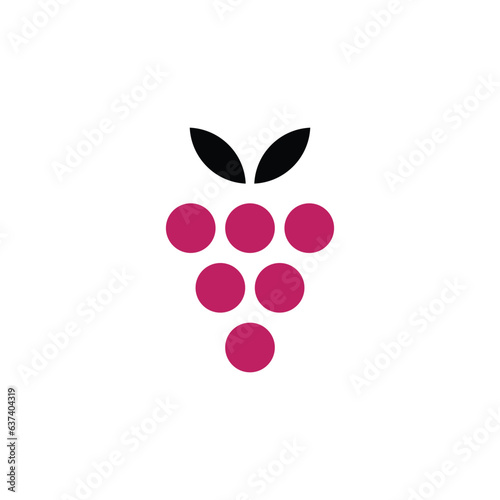 Simple grape icon vector logo.