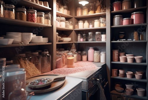 Wallpaper Mural pantry with storage shelves Torontodigital.ca