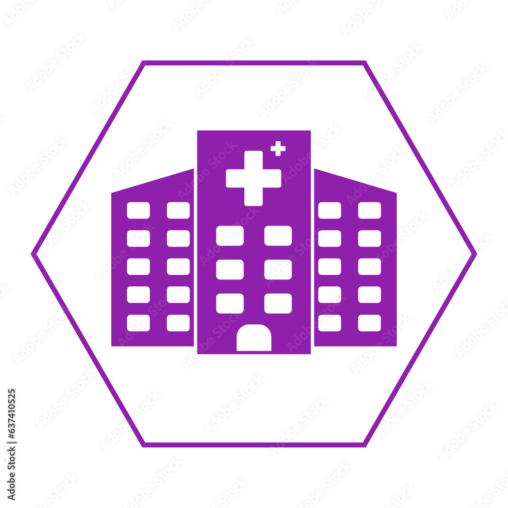 purple hospital hexagon frame icon purple hospital hexagon frame icon