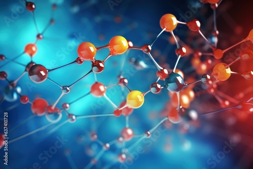 Colorful molecule background generative ai