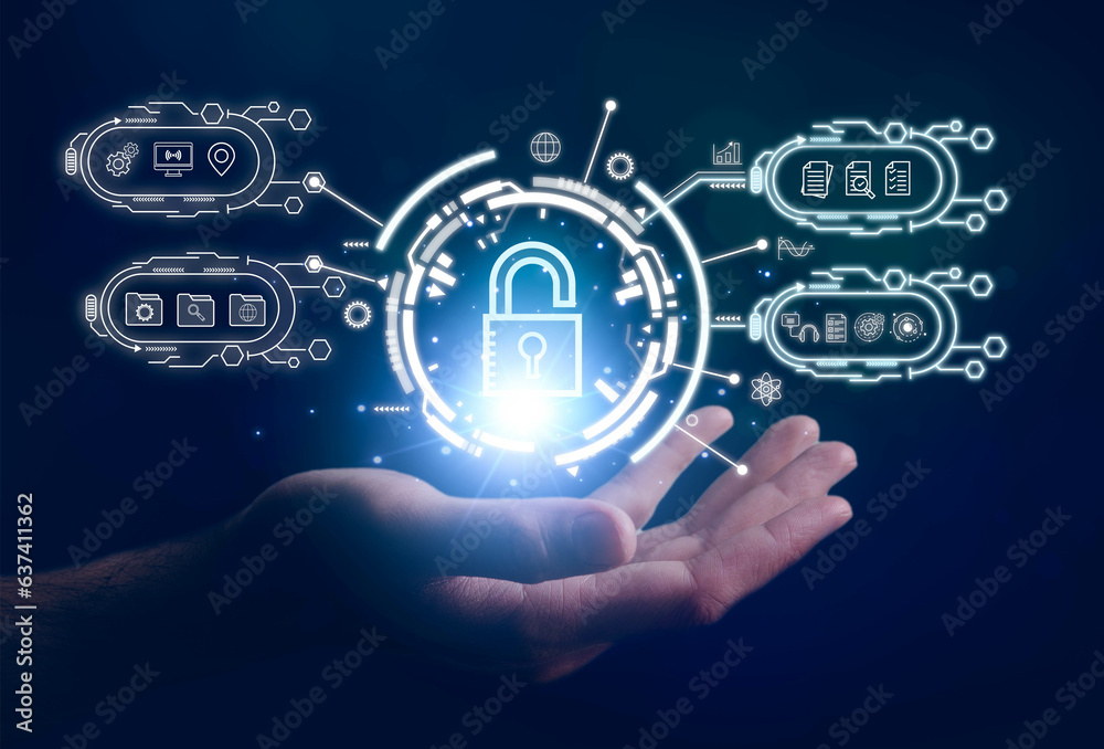 Cyber security Data Protection Information privacy antivirus virus defence internet technology concept. Cyber security Data Protection Information privacy antivirus virus defence internet technology concept.
