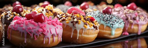 Top-Down Indulgence: Scrumptious Glazed Donuts, Perfectly Suited for Your Cafe Menu photo