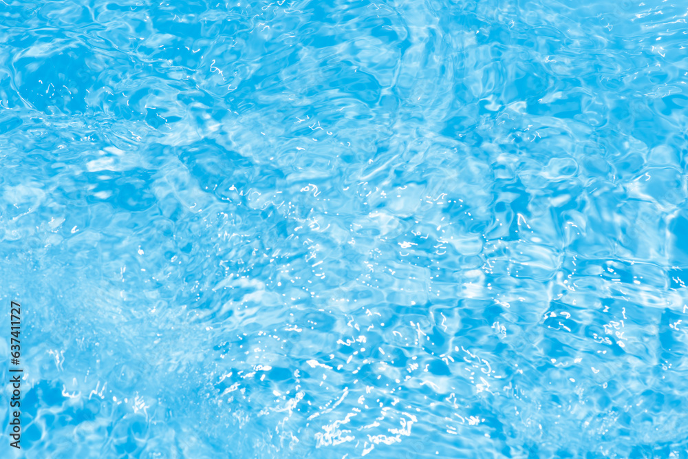 Blue water with ripples on the surface. Defocus blurred transparent blue colored clear calm water surface texture with splashes and bubbles. Water waves with shining pattern texture background. Blue water with ripples on the surface. Defocus blurred transparent blue colored clear calm water surface texture with splashes and bubbles. Water waves with shining pattern texture background.