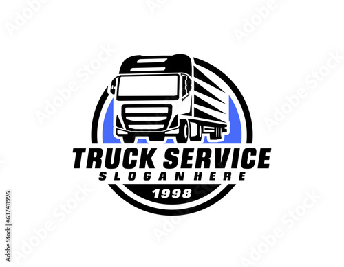 Truck silhouette abstract logo template vector suitable for logistic or automotive truck service company
