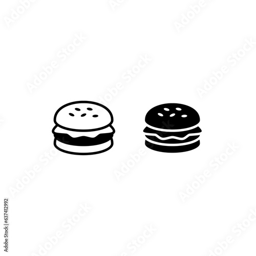 set of flat burger icon logo illustration