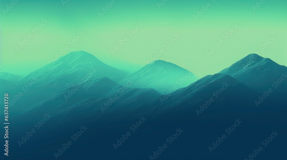 Green gradient mountains landscape background