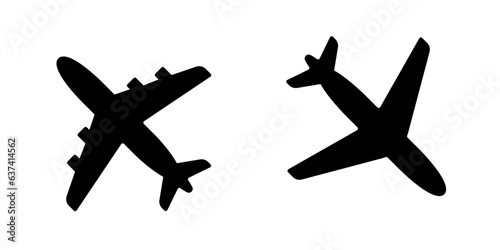 Airplane two sign icon on a isolated white background