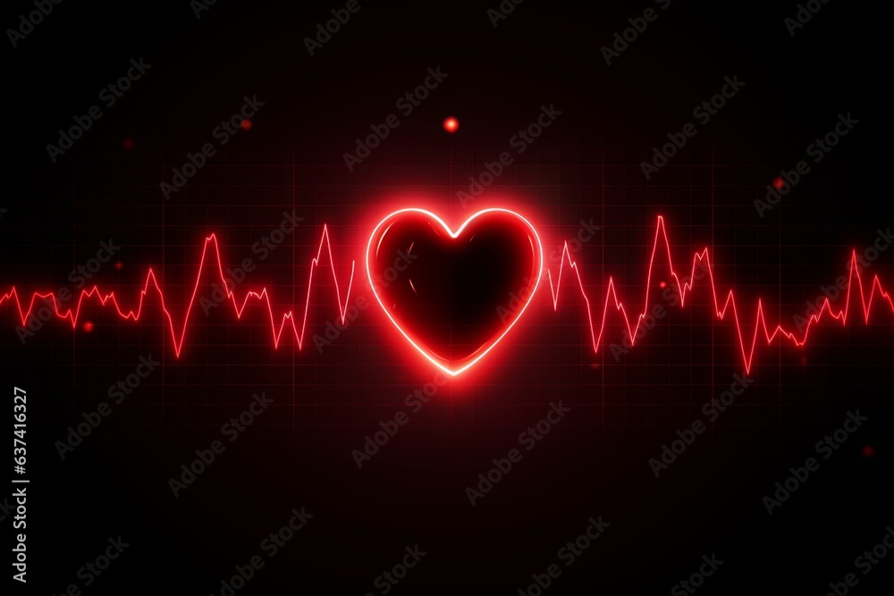 Abstract heart and digital cardiogram curve as a symbol of cardiovascular health. Background Abstract heart and digital cardiogram curve as a symbol of cardiovascular health. Background