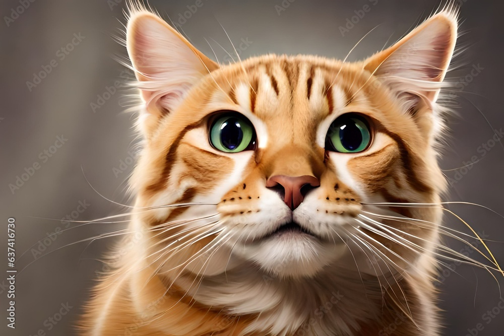 Portrait of  cat, closeup. 
