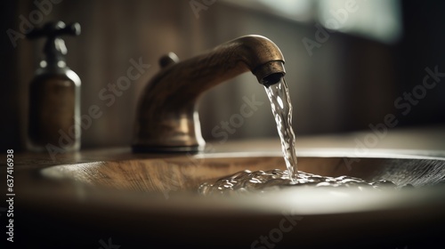 water flowing from a faucet